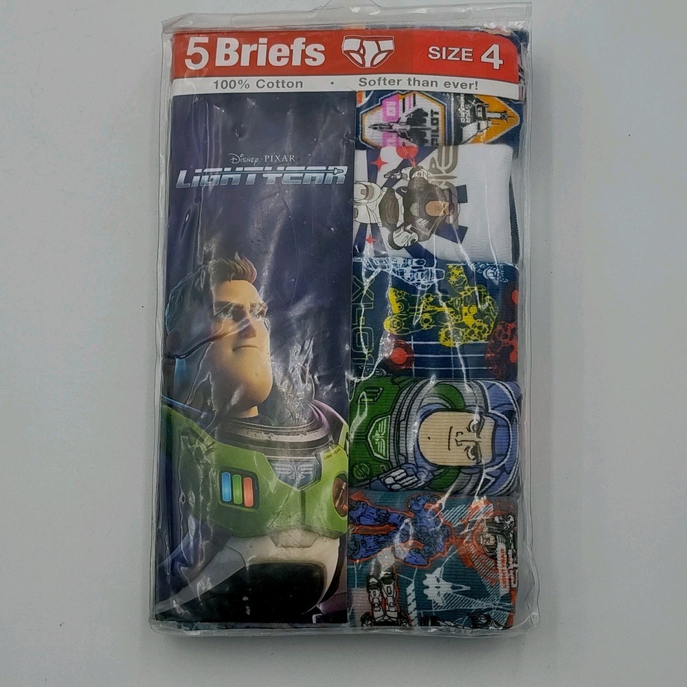 Underwear Boy Buzz Light Year 5pk Disney Brief Cotton Size 4 SEE‎ BB13.3WA498